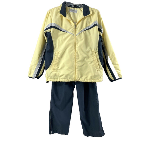 Wilson Warm Up Suit Womens Small Yellow Gray Jogging Track Pants Jacket Sports - Picture 1 of 16
